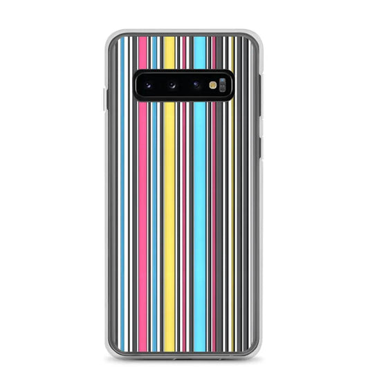 Colorful Aesthetic Rainbow Striped Flexible Clear Samsung Case Bump Resistant Corners CREATIVETECH