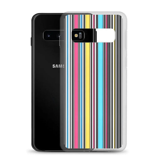 Colorful Aesthetic Rainbow Striped Flexible Clear Samsung Case Bump Resistant Corners CREATIVETECH