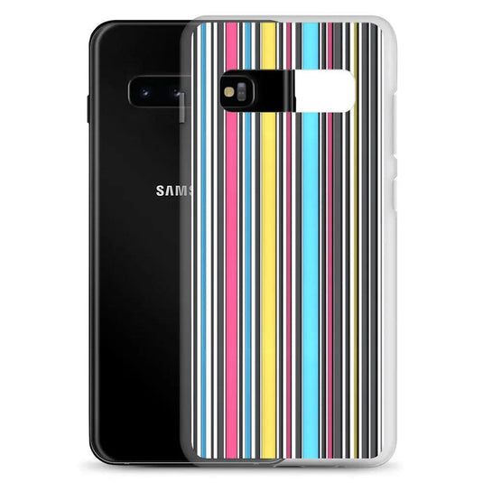 Colorful Aesthetic Rainbow Striped Flexible Clear Samsung Case Bump Resistant Corners CREATIVETECH