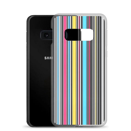 Colorful Aesthetic Rainbow Striped Flexible Clear Samsung Case Bump Resistant Corners CREATIVETECH