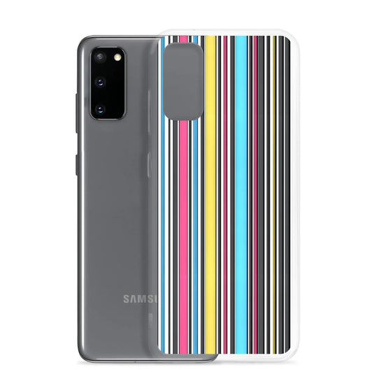 Colorful Aesthetic Rainbow Striped Flexible Clear Samsung Case Bump Resistant Corners CREATIVETECH