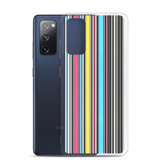 Colorful Aesthetic Rainbow Striped Flexible Clear Samsung Case Bump Resistant Corners CREATIVETECH
