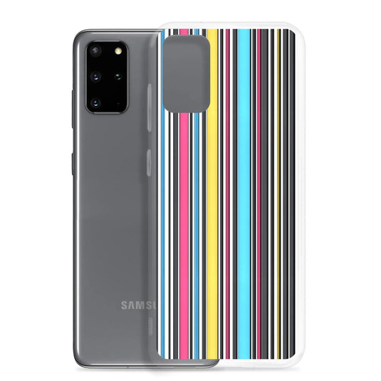 Colorful Aesthetic Rainbow Striped Flexible Clear Samsung Case Bump Resistant Corners CREATIVETECH