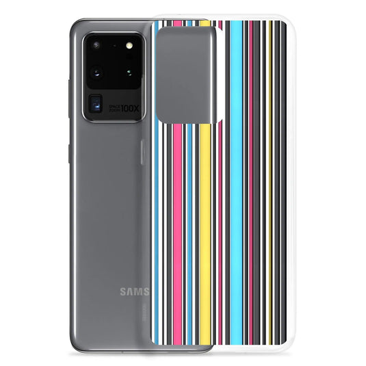 Colorful Aesthetic Rainbow Striped Flexible Clear Samsung Case Bump Resistant Corners CREATIVETECH