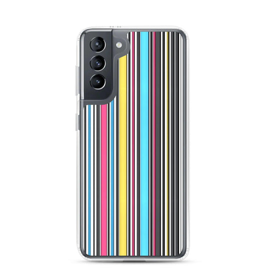 Colorful Aesthetic Rainbow Striped Flexible Clear Samsung Case Bump Resistant Corners CREATIVETECH