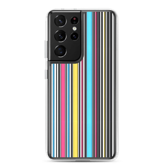 Colorful Aesthetic Rainbow Striped Flexible Clear Samsung Case Bump Resistant Corners CREATIVETECH