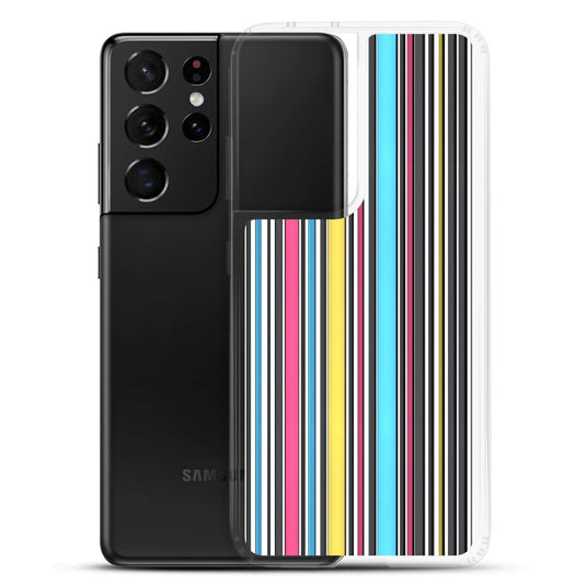 Colorful Aesthetic Rainbow Striped Flexible Clear Samsung Case Bump Resistant Corners CREATIVETECH