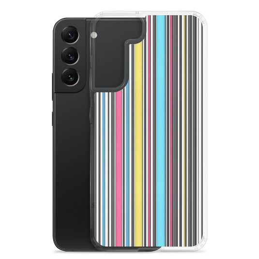 Colorful Aesthetic Rainbow Striped Flexible Clear Samsung Case Bump Resistant Corners CREATIVETECH
