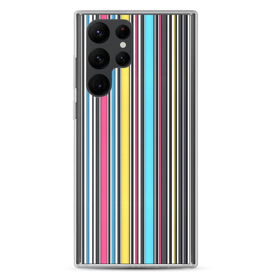 Colorful Aesthetic Rainbow Striped Flexible Clear Samsung Case Bump Resistant Corners CREATIVETECH