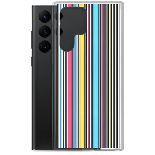 Colorful Aesthetic Rainbow Striped Flexible Clear Samsung Case Bump Resistant Corners CREATIVETECH
