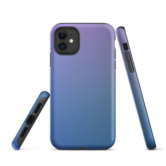 Colorful Blue Violet Double Layered Impact Resistant Tough iPhone Case 3D Wrap Matte or Glossy Finish CREATIVETECH
