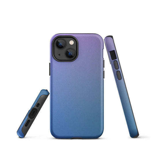 Colorful Blue Violet Double Layered Impact Resistant Tough iPhone Case 3D Wrap Matte or Glossy Finish CREATIVETECH