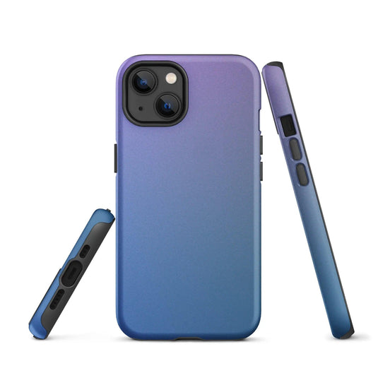 Colorful Blue Violet Double Layered Impact Resistant Tough iPhone Case 3D Wrap Matte or Glossy Finish CREATIVETECH