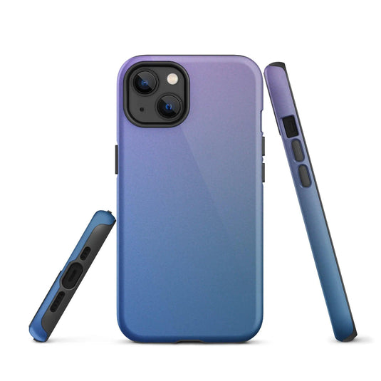 Colorful Blue Violet Double Layered Impact Resistant Tough iPhone Case 3D Wrap Matte or Glossy Finish CREATIVETECH