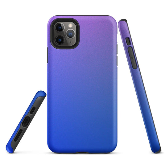Colorful Blue Violet Double Layered Impact Resistant Tough iPhone Case 3D Wrap Matte or Glossy Finish CREATIVETECH