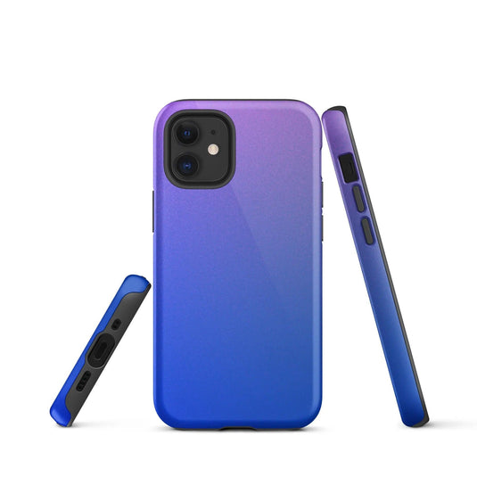 Colorful Blue Violet Double Layered Impact Resistant Tough iPhone Case 3D Wrap Matte or Glossy Finish CREATIVETECH