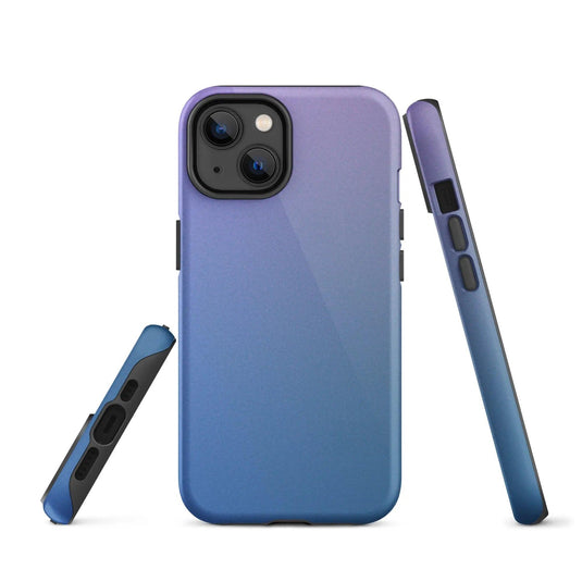 Colorful Blue Violet Double Layered Impact Resistant Tough iPhone Case 3D Wrap Matte or Glossy Finish CREATIVETECH