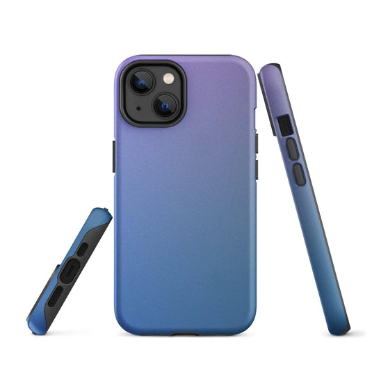 Colorful Blue Violet Double Layered Impact Resistant Tough iPhone Case 3D Wrap Matte or Glossy Finish CREATIVETECH
