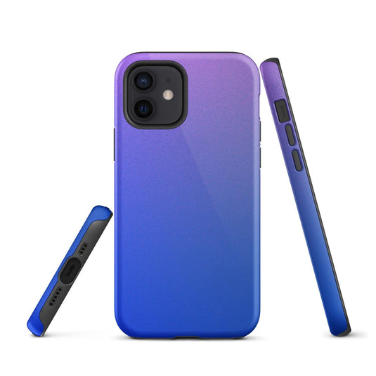 Colorful Blue Violet Double Layered Impact Resistant Tough iPhone Case 3D Wrap Matte or Glossy Finish CREATIVETECH