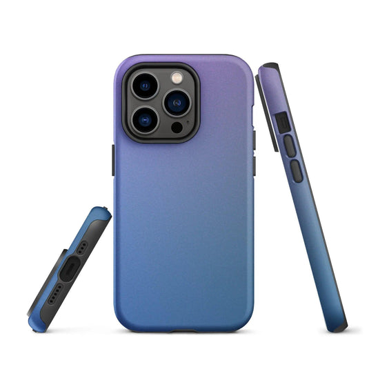 Colorful Blue Violet Double Layered Impact Resistant Tough iPhone Case 3D Wrap Matte or Glossy Finish CREATIVETECH