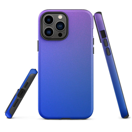 Colorful Blue Violet Double Layered Impact Resistant Tough iPhone Case 3D Wrap Matte or Glossy Finish CREATIVETECH