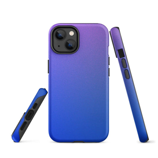 Colorful Blue Violet Double Layered Impact Resistant Tough iPhone Case 3D Wrap Matte or Glossy Finish CREATIVETECH