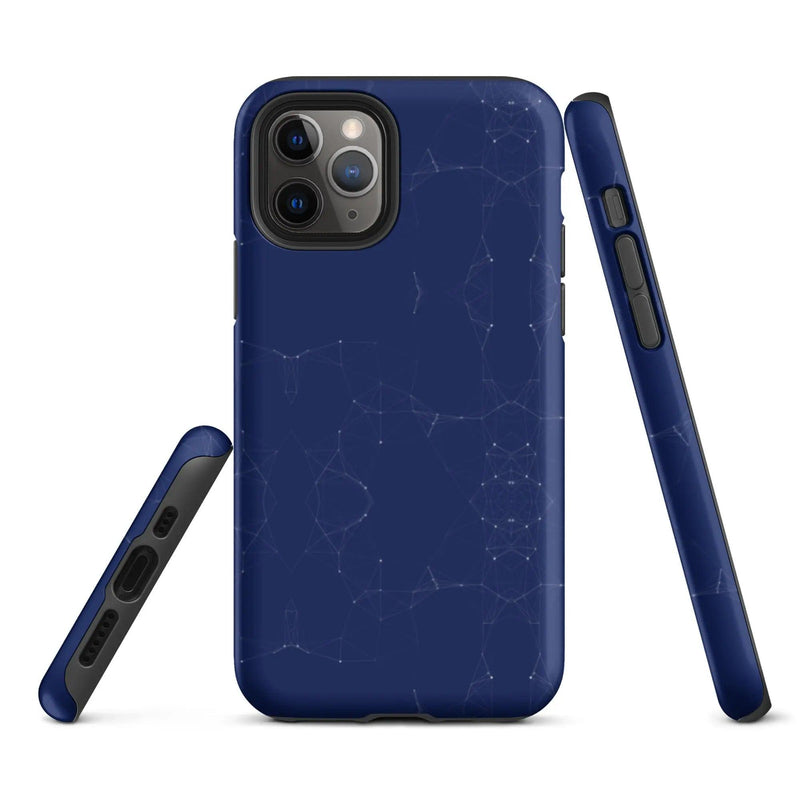 Load image into Gallery viewer, Colorful Dark Blue Polygon Double Layered Impact Resistant Tough iPhone Case 3D Wrap Matte or Glossy Finish CREATIVETECH