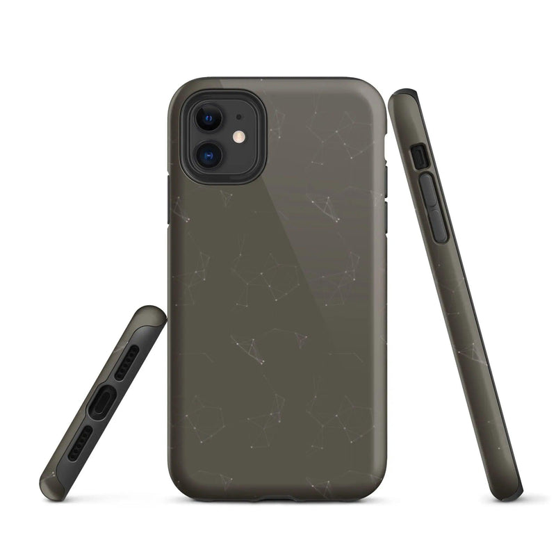 Load image into Gallery viewer, Colorful Dark Brown Polygon Double Layered Impact Resistant Tough iPhone Case 3D Wrap Matte or Glossy Finish CREATIVETECH