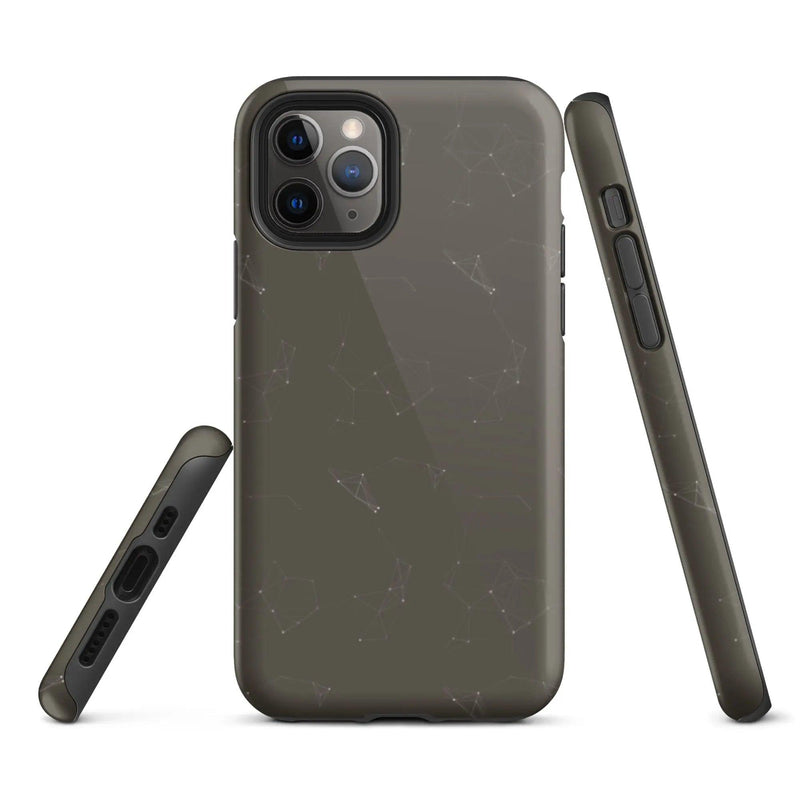 Load image into Gallery viewer, Colorful Dark Brown Polygon Double Layered Impact Resistant Tough iPhone Case 3D Wrap Matte or Glossy Finish CREATIVETECH