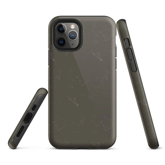 Colorful Dark Brown Polygon Double Layered Impact Resistant Tough iPhone Case 3D Wrap Matte or Glossy Finish CREATIVETECH