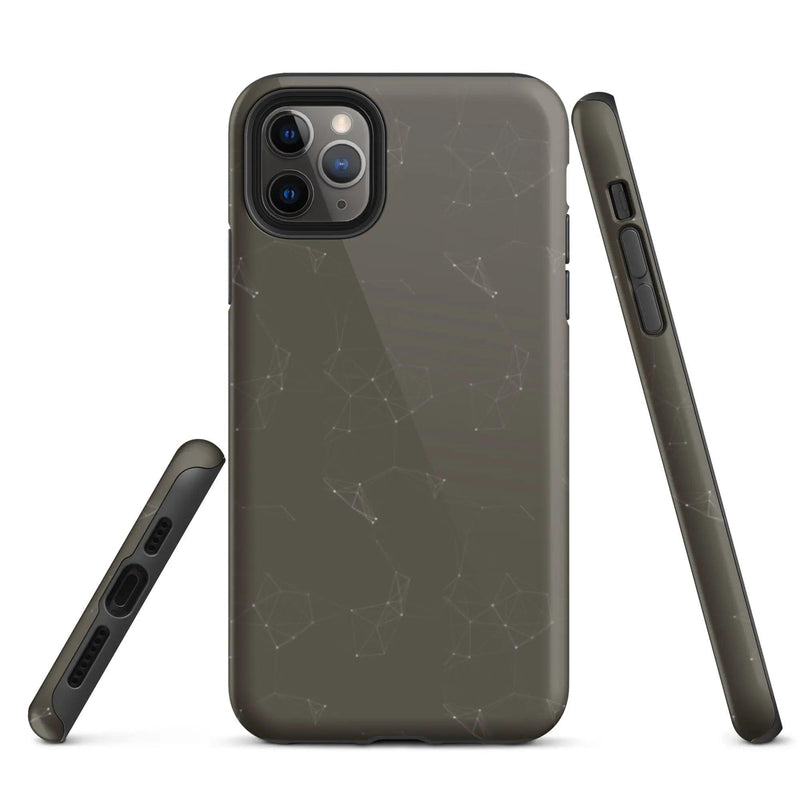 Load image into Gallery viewer, Colorful Dark Brown Polygon Double Layered Impact Resistant Tough iPhone Case 3D Wrap Matte or Glossy Finish CREATIVETECH