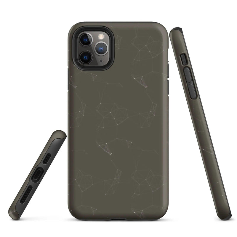 Load image into Gallery viewer, Colorful Dark Brown Polygon Double Layered Impact Resistant Tough iPhone Case 3D Wrap Matte or Glossy Finish CREATIVETECH