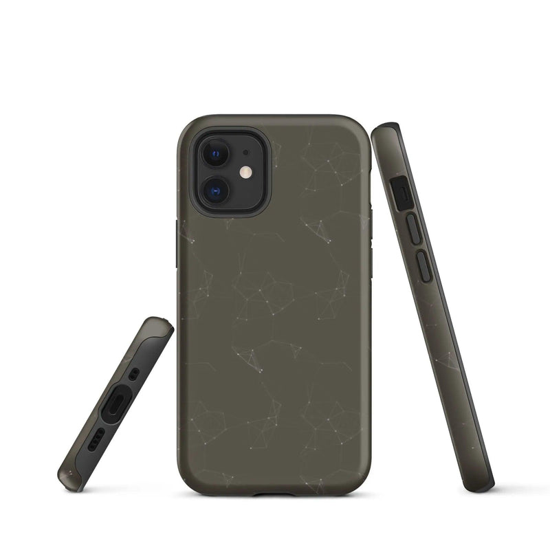 Load image into Gallery viewer, Colorful Dark Brown Polygon Double Layered Impact Resistant Tough iPhone Case 3D Wrap Matte or Glossy Finish CREATIVETECH