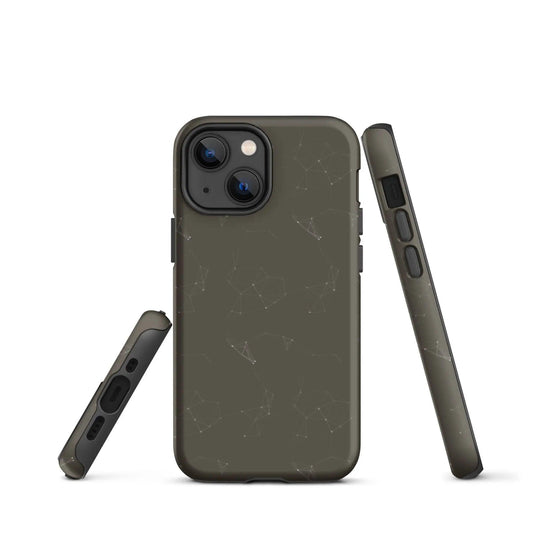 Colorful Dark Brown Polygon Double Layered Impact Resistant Tough iPhone Case 3D Wrap Matte or Glossy Finish CREATIVETECH