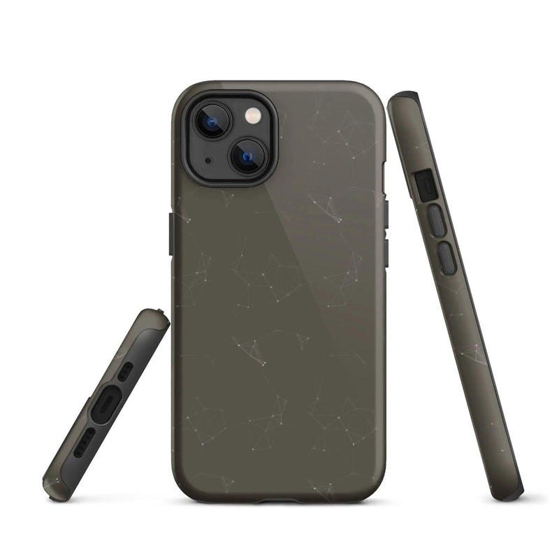 Load image into Gallery viewer, Colorful Dark Brown Polygon Double Layered Impact Resistant Tough iPhone Case 3D Wrap Matte or Glossy Finish CREATIVETECH
