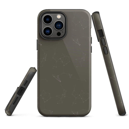 Colorful Dark Brown Polygon Double Layered Impact Resistant Tough iPhone Case 3D Wrap Matte or Glossy Finish CREATIVETECH