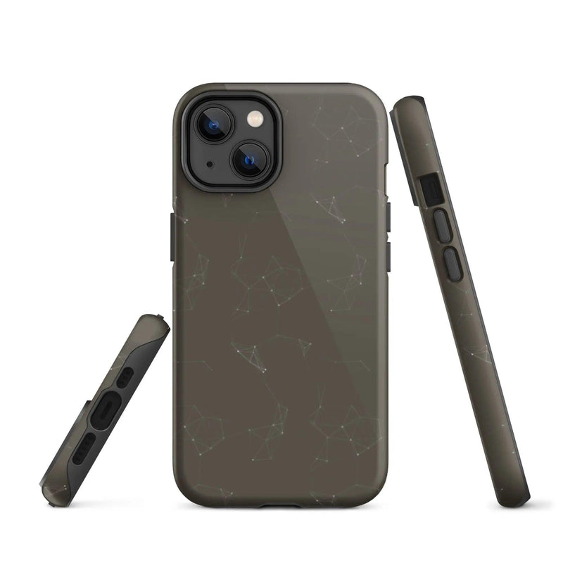 Load image into Gallery viewer, Colorful Dark Brown Polygon Double Layered Impact Resistant Tough iPhone Case 3D Wrap Matte or Glossy Finish CREATIVETECH
