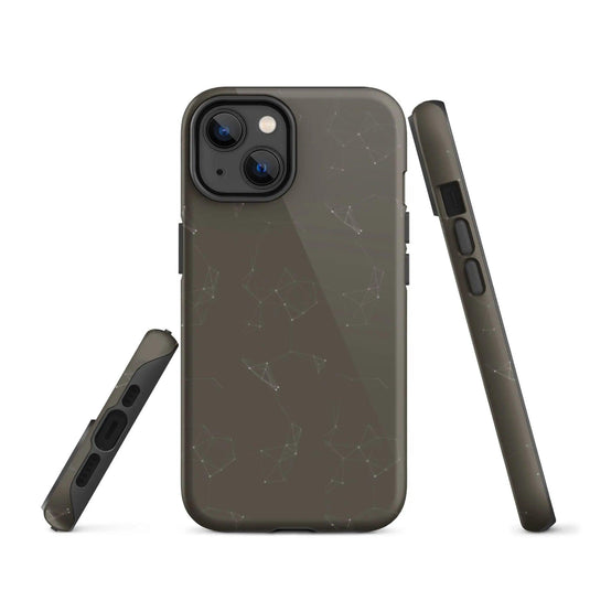 Colorful Dark Brown Polygon Double Layered Impact Resistant Tough iPhone Case 3D Wrap Matte or Glossy Finish CREATIVETECH