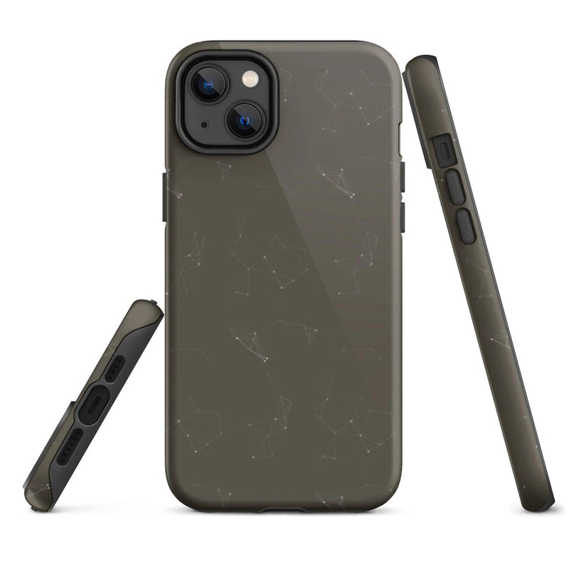 Load image into Gallery viewer, Colorful Dark Brown Polygon Double Layered Impact Resistant Tough iPhone Case 3D Wrap Matte or Glossy Finish CREATIVETECH