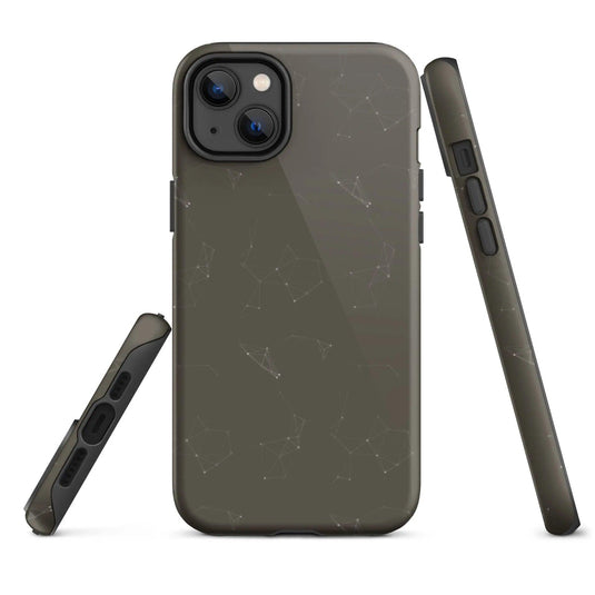 Colorful Dark Brown Polygon Double Layered Impact Resistant Tough iPhone Case 3D Wrap Matte or Glossy Finish CREATIVETECH