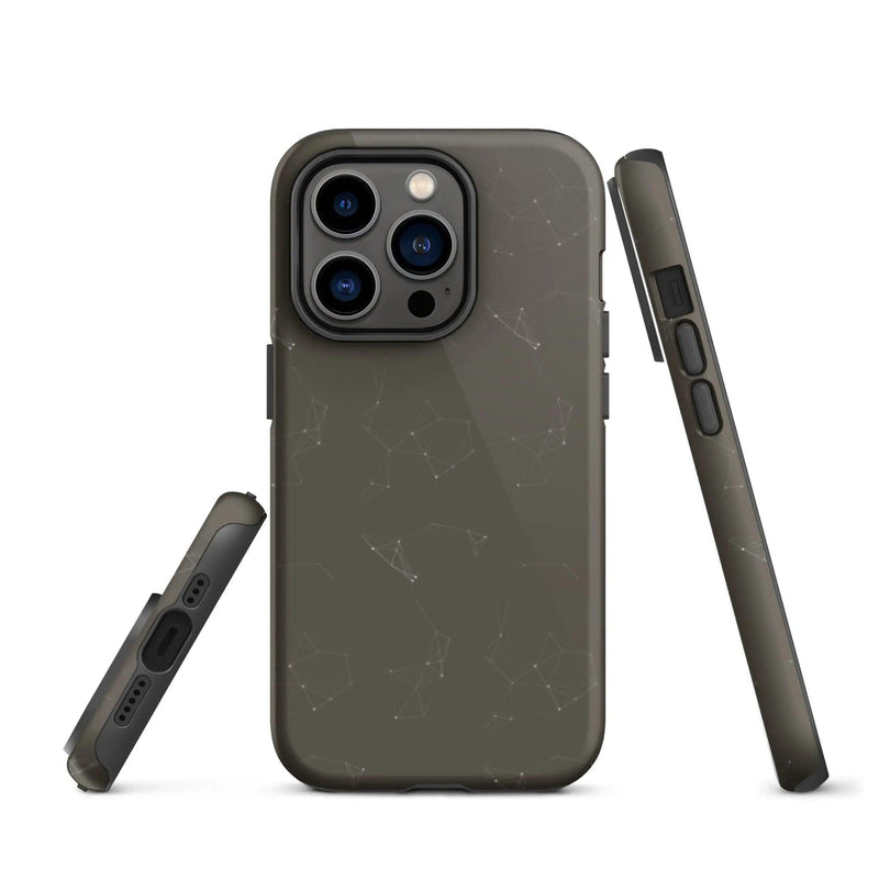 Load image into Gallery viewer, Colorful Dark Brown Polygon Double Layered Impact Resistant Tough iPhone Case 3D Wrap Matte or Glossy Finish CREATIVETECH