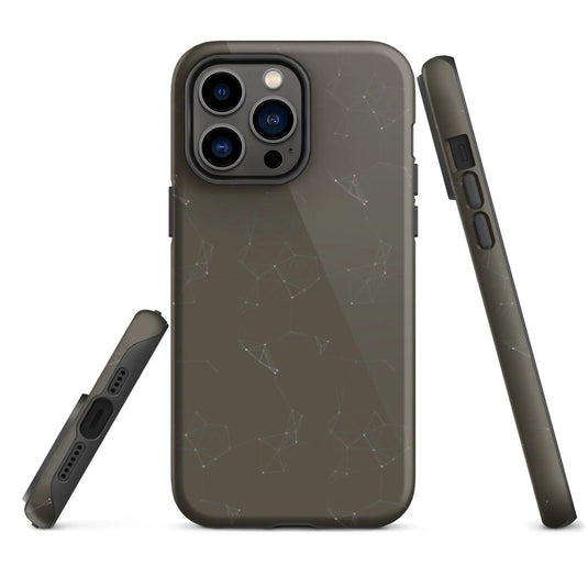 Colorful Dark Brown Polygon Double Layered Impact Resistant Tough iPhone Case 3D Wrap Matte or Glossy Finish CREATIVETECH