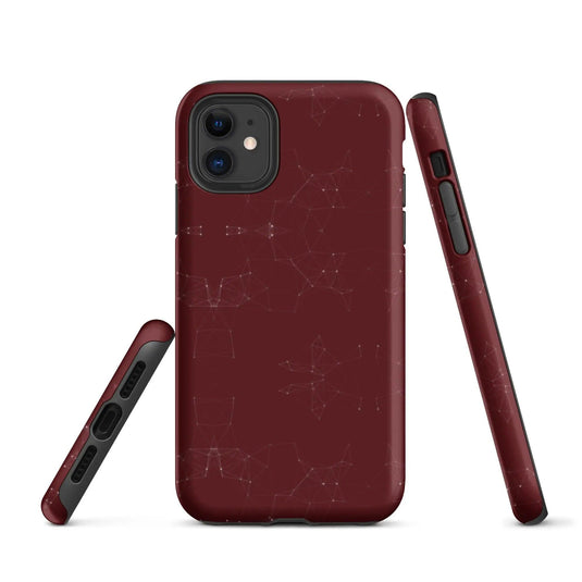 Colorful Dark Red Double Layered Impact Resistant Tough iPhone Case 3D Wrap Matte or Glossy Finish CREATIVETECH