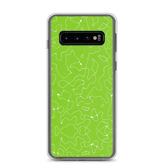 Colorful Electric Green Organic Pattern Flexible Clear Samsung Case Bump Resistant Corners CREATIVETECH