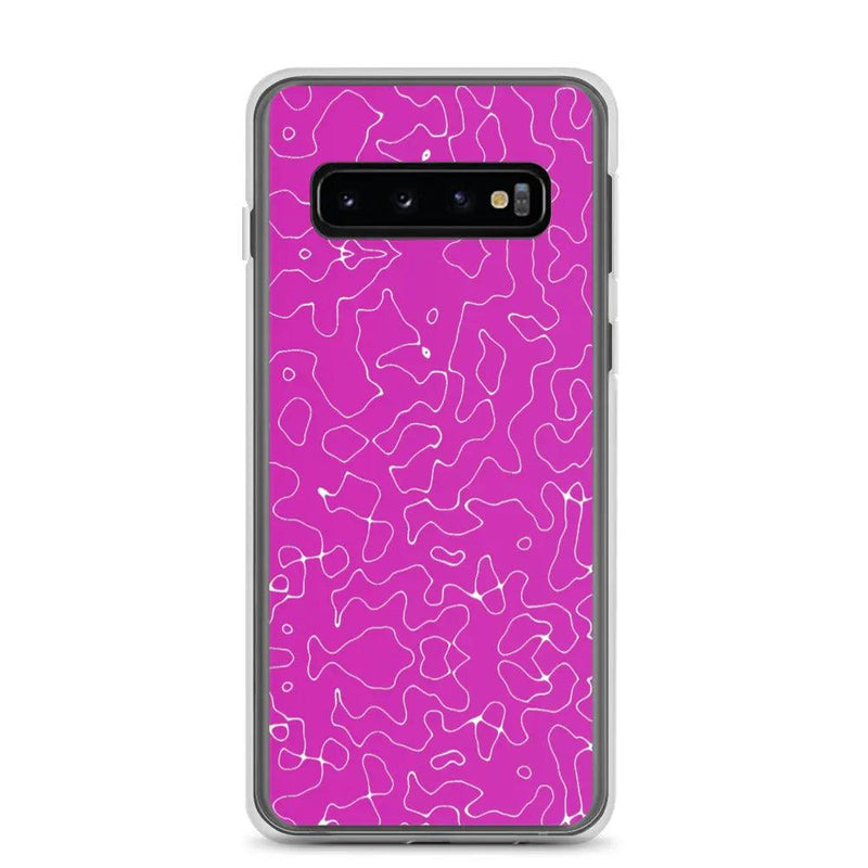 Load image into Gallery viewer, Colorful Electric Magenta Pink Organic Pattern Flexible Clear Samsung Case Bump Resistant Corners CREATIVETECH