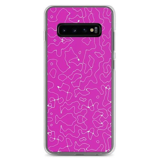 Colorful Electric Magenta Pink Organic Pattern Flexible Clear Samsung Case Bump Resistant Corners CREATIVETECH