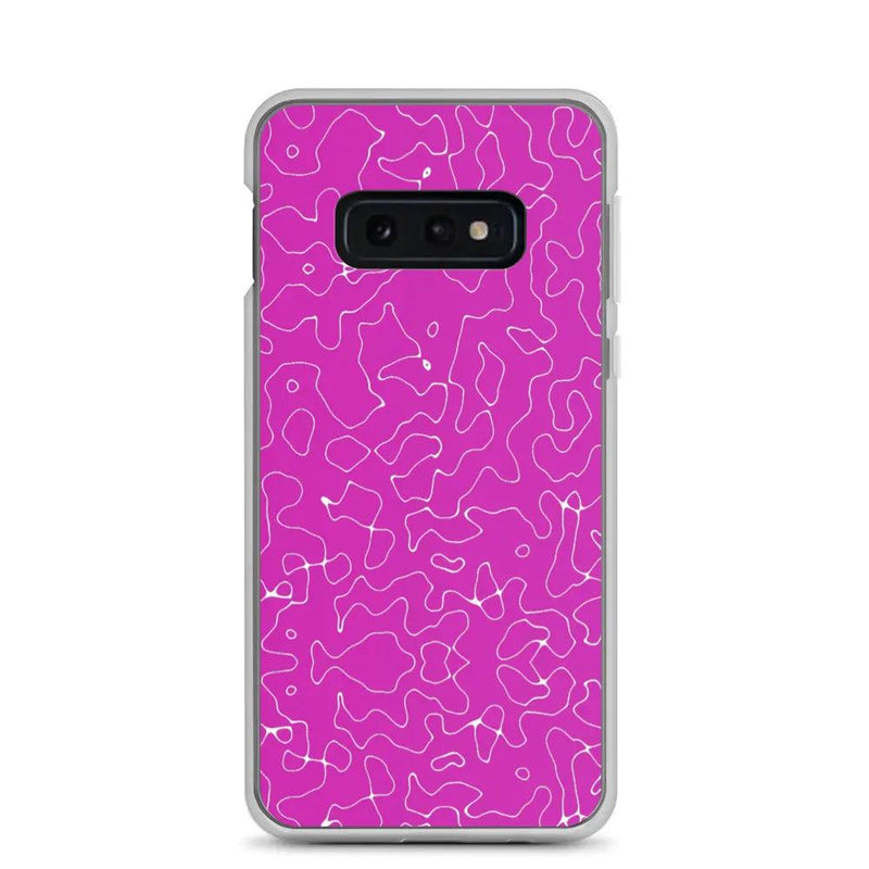 Load image into Gallery viewer, Colorful Electric Magenta Pink Organic Pattern Flexible Clear Samsung Case Bump Resistant Corners CREATIVETECH