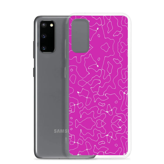 Colorful Electric Magenta Pink Organic Pattern Flexible Clear Samsung Case Bump Resistant Corners CREATIVETECH