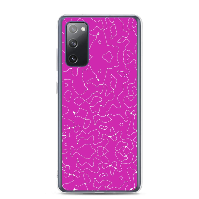 Load image into Gallery viewer, Colorful Electric Magenta Pink Organic Pattern Flexible Clear Samsung Case Bump Resistant Corners CREATIVETECH
