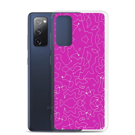 Colorful Electric Magenta Pink Organic Pattern Flexible Clear Samsung Case Bump Resistant Corners CREATIVETECH